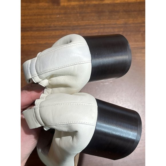 Everlane The Italian Leather Day Heel in Bone Stacked Womens Pumps Shoes - Picture 8 of 15